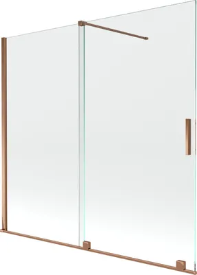 Zdjęcie produktu dla Mexen Velar parawan 2-skrzydłowy, 170x150 cm, różowe złoto, transparent