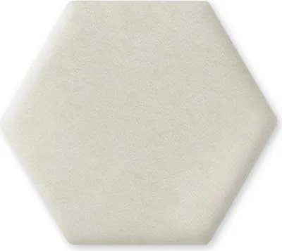 Produktbild von TAPHICEROS Hex Wandpaneel Polsterpaneel, 30x26 cm, ALOVA 84, Weiß, Wandkissen Hexagon Wandpolster Kopfteil für Bett Gepolstert Polsterplatte