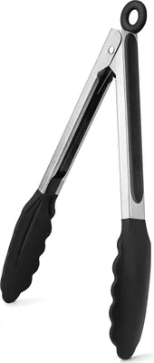 Produktbild von Grillzange 23 cm - hitzebeständig und rostfreier Stahl - schwarz