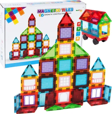 Obrázok produktu pre MalPlay Magnetické stavebnice | 45 TLG Magnetické hračky | Stavebnice Sada stavebníc od 3 rokov | DIY Kreatívny darček pre deti