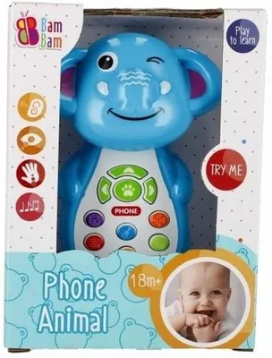 Obrázok produktu pre Zabawka BAM BAM Telefonik Słonik Muzyczny Interaktywny dla Dzieci