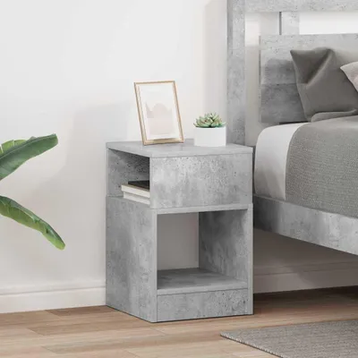 Produktbild von PUEAZU Beistelltisch 2 stk. Beton Grau 30,5 x 30 x 45 cm Holzwerkstoff - Beistelltische &43464