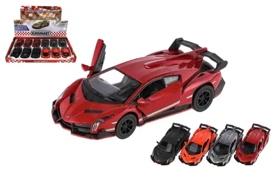 Immagine prodotto di Auto Kinsmart Lamborghini Veneno in metallo/plastica, 13 cm, a molla, 4 colori, 12 pezzi in confezione