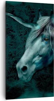 Produktbild von Bild auf Leinwand - Leinwandbild - Computergrafik Pferd Horn - 55x100cm - Wand Bild - Wanddeko - Leinwanddruck - Bilder - Kunstdruck - Wanddekoration - Leinwand bilder - Wandkunst - PA55x100-0344
