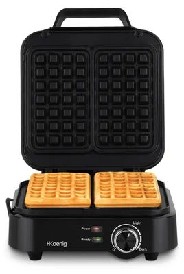 Waffeleisen 1200 W, Antihaft, 3 Bräunungsstufen, schwarz