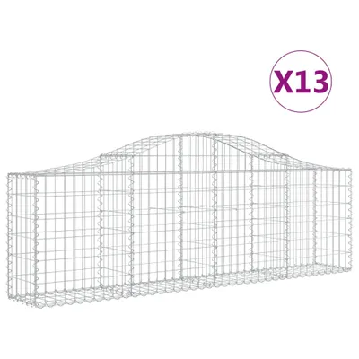 Produktbild von vidaXL Gabionen mit Hochbogen 13 Stk. 200x30x60/80 cm Verzinktes Eisen