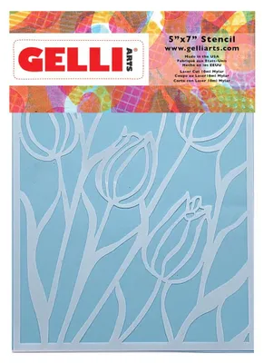 Zdjęcie produktu dla Szablon Gelli Arts „Tulipany” – szablon do kreatywnych zajęć, 12,7 x 17,8 cm