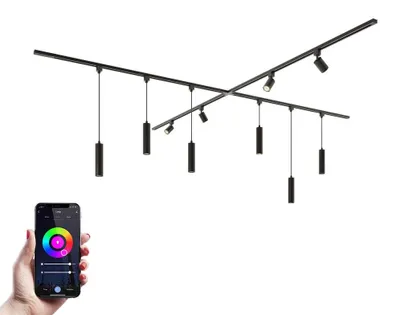 Image de HOFTRONIC - Kit système de rails Taros 10 spots RGBWW GU10 IP20 230V Noir