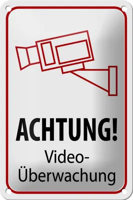 Produktbild von Blechschild Hinweis 12x18cm Achtung Videoüberwachung