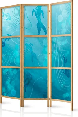 Immagine prodotto di Animali giapponesi paravan 135x172 cm 3 pezzi turchese