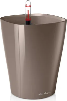 Image de LECHUZA® Pots à plantes DELTINI Taupe brillant All-in-One