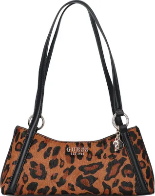 Produktbild von Guess Domitilla Damenhandtasche aus echtem Leder in Leopardenmuster – 14 x 30 x 8 cm / Leopardenmuster