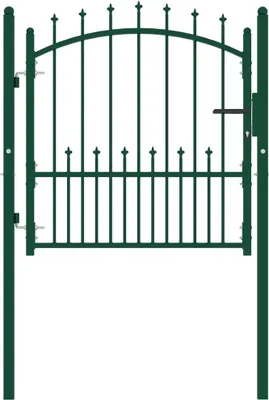 Obrázek produktu pro Plotová branka EMMEN s hroty ocelová 104 x 97 cm zelená