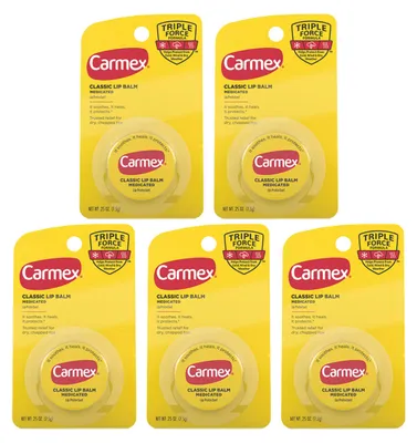 Produktbild von CARMEX - Lippenbalsam - 5er Pack - Im Tiegel - Classic Medicated - Regenerierend