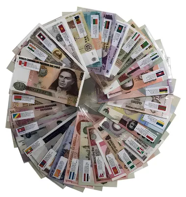 Immagine prodotto di Set di 52 diverse banconote del mondo. Denaro reale da vari paesi.