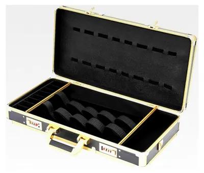 Produktbild von Friseurkoffer, Tragbarer Barber Case mit Codeschloss, Drei Fächer, Einteiliges Design, Friseur Werkzeugkasten für Friseure und Tierpfleger, 55x27x10cm