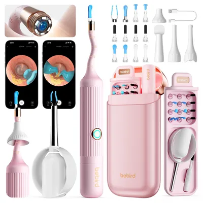 Image de Mise à jour Earsight Set d'outils pour enlever le cérumen, nettoyeur d'oreilles avec otoscope flexible sans fil, pince à épiler visuelle sans douleur NOUVEAU