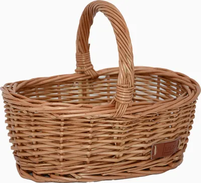 Produktbild von UNUS Korb Weidenkorb Einkaufskorb Kinder oval klein braun mit Griff