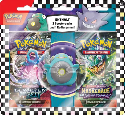 Produktbild von Pokémon Radiergummi-Blister für den Schulanfang - Wampitz (1 Radiergummi & 2 Boosterpacks)