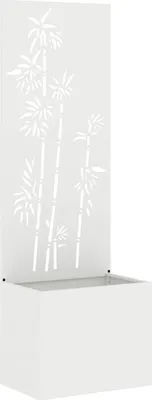 Produktbild von vidaXL Garten Sichtschutz-Leinwand Floral Weiß 50 x 150 cm