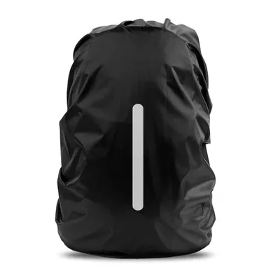 Image de Housse de pluie sac à dos cartable housse de pluie imperméable cartable protection sac à dos pour camping en plein air randonnée avec bandes réfléchissantes(Noir,M)
