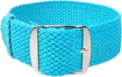 Produktbild von Pasek do zegarka ClassicWatchStraps Perlon - turkusowy, 20 mm, srebrny szczotkowany