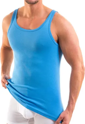 Produktbild von HERMKO 3000 4er Pack Herren Tank Top - 100% Baumwolle, Unterhemd in Feinripp - Strapazierfähig & Hautfreundlich, Größe:D 11 = EU 5XL, Farbe:hellblau