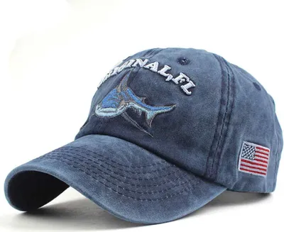 Produktbild von Baseballkappe aus gewaschener Baumwolle, verstellbar, lässige Mütze – Marineblau
