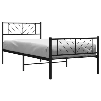 Obrázok produktu pre vidaXL Detská posteľ s čelom a nohami Kovová čierna 75x190 cm