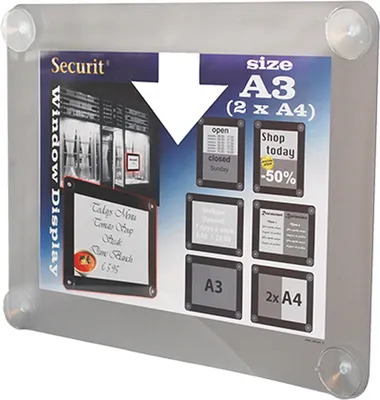 Produktbild von Securit Fenster Plakatrahmen DIN A3 grau