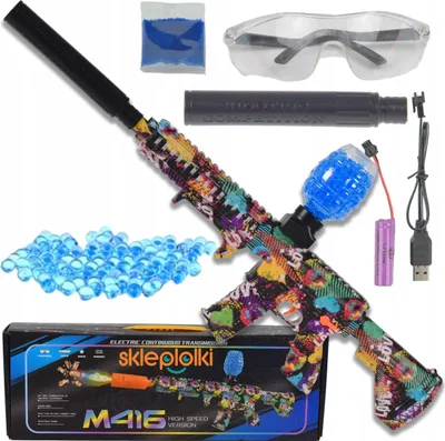 Produktbild von Spielzeugpistolen - Automatisches Gewehrset für Hydrogelkügeln mit Akku – Realistische Militaria-Replik für Outdoor-Spaß und sicheres Spielen für Jugendliche und Erwachsene