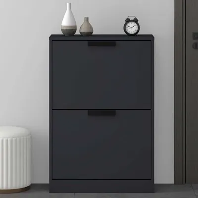 Produktbild von Mai & Mai Schuhschrank Schuhkommode  BxTxH: 60x28x89 cm Schmal Schuhregal Möbel in Anthrazit matt Schuhschrank01