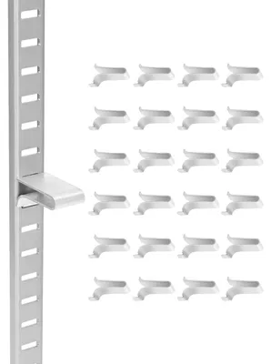 Produktbild von VEVOR Regalclips, 40er Pack, verstellbare Stahl-Pilaster-Regalclips zur Unterstützung von Metall-, Holz-, Glasregalen, kompatibel mit Kleiderschränken, Schränken, Bücherregalen, Schuhregalen und Ausstellungsregalen (Silber)