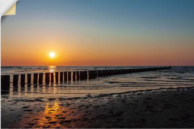 Produktbild von ARTland Wandbild, selbstklebend Sonnenuntergang an Ostsee Insel Poel Größe: 120x80 cm