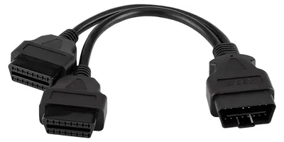 Zdjęcie produktu dla Przedłużacz z adapterem rozgałęźnym Y do samochodu, 16-pinowy, OBD2/OBDII, wtyk męski do dwóch wtyczek żeńskich, narzędzie diagnostyczne