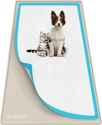 Productafbeelding van Siliconen plasmat, 129,5 x 66 cm plashouder voor honden, lekvrij, hoge rand, geen morsen huisdierpadhouder voor puppy
