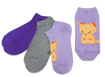 Produktbild von Damen Sneaker Socken 3-er Pack aus Baumwolle Fuchs Flieder Größe 39-42