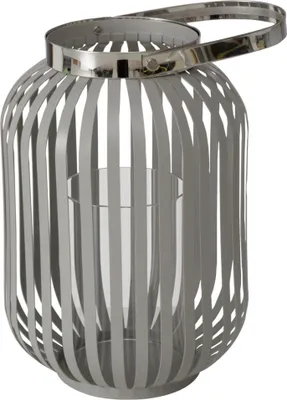 Produktbild von Boltze FARLA Windlicht zum Hängen aus Eisen und Glas, hellgrau, 24,3 cm Höhe