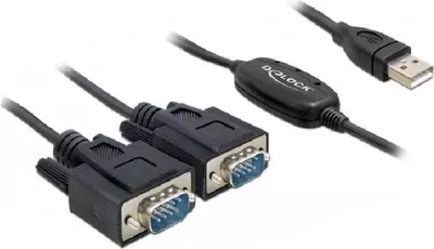 Imagen del producto de Delock 61886 DELOCK USB Kabel A -> 2x D-Sub9 St/St 1.40m