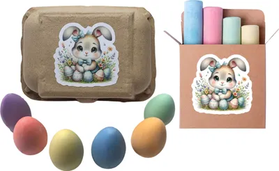 Produktbild von Kreide Eier Kinderkreide Straßenmalkreide Kreide-Eier in bunten Farben Tafelkreide Ostereier aus Kreide (6teilig)