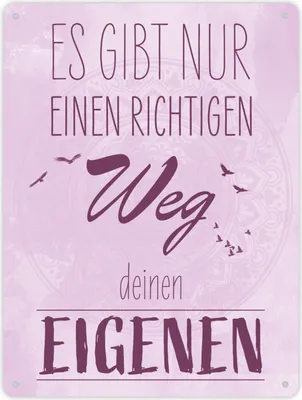 Produktbild von Es gibt nur einen richtigen Weg - Deinen Eigenen Metallschild XL in 21x28 cm in
