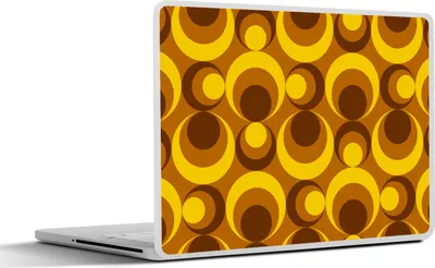Produktbild von MuchoWow® Laptop Aufkleber Sticker Cover Muster - Retro - Braun - Gelb 30x22 cm - Laptop-Sticker