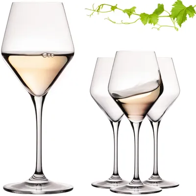 Produktbild von IMPERIAL Weißweingläser 370ml Serie "Rom" Set 4-Teilig Rieslinggläser aus Crystalline Glas Weinglas Spülmaschinenfest