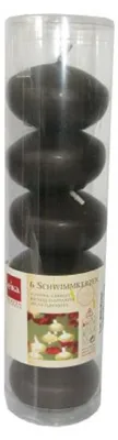 Produktbild von 6 SCHWIMMKERZEN 50mm EIKA, in Klarsichtdose DUNKELBRAUN