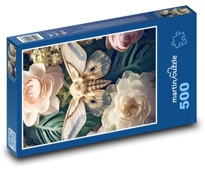 Produktbild von martinpuzzle - Puzzle 500 Teile - Schmetterling auf einer Blume
