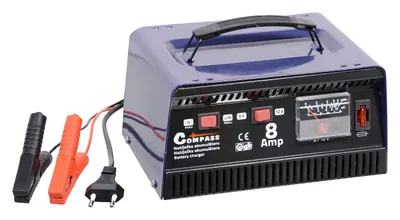 Immagine prodotto di Compass 07148 - Caricabatterie 8Amp 6/12V METALLICO