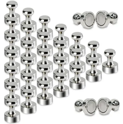 Produktbild von 32 extra starke Neodym-Magnete (16 x 20 mm), geeignet für Kühlschrank, Büro, Whiteboard, Klassenzimmer und Küche.