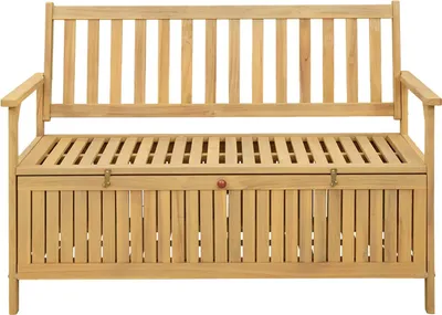 Produktbild von "Sonderangebot" Sitzbank - HOMMIE - moderne Truhenbank/Gartenmöbel - mit Stauraum mit Speicher mit Tür Massiv-Akazie - Gartenbänke GermanyMöbel3680160