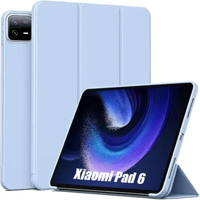 Image de Coque pour Xiaomi Pad 6 / 6 Pro - Protection Anti-Rayures avec Support Veille-Réveil - Bleu