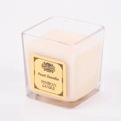 Produktbild von Duftkerze im Glas aus Sojawachs quadratisch Soybean Candle verschiedene Düfte 7x7x7,5cm